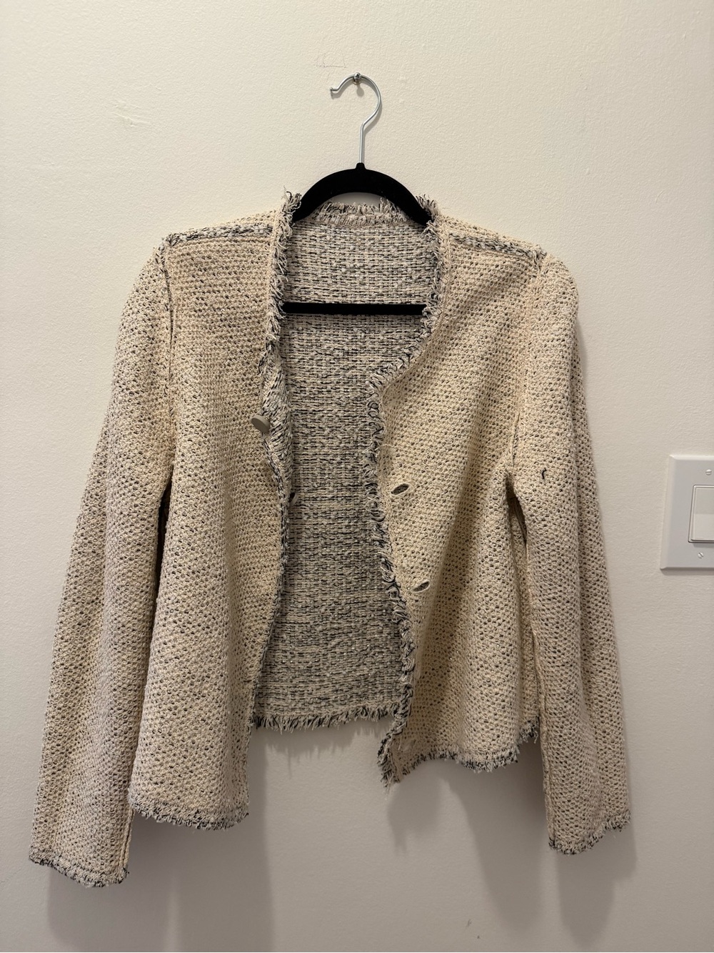 2015 Balenciaga Cream & Black Tweed Button-Front Cardigan Jacket - Picture 5 of 10